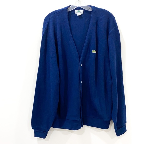Lacoste Sweaters - Vintage Lacoste blue cardigan size XL